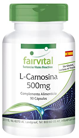 Fairvital | L-Carnosine 500mg VEGAN - Fortement dosé - 90 capsules - acide aminé