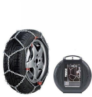 Schneekette THULE CB-12 PKW für die Reifengröße 235/40 R17 Preis-Leistungs-Sieger (1 Satz - 2 Stück Schneeketten) im Set mit hochwertigen Handschuhen