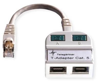 TELEGÄRTNER J00029A0011 T-Adapter Kat.5e, 2xToken Ring