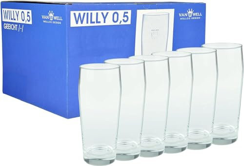 Conjunto de 6 vasos de cerveza „Willi“ 0,5L graduado