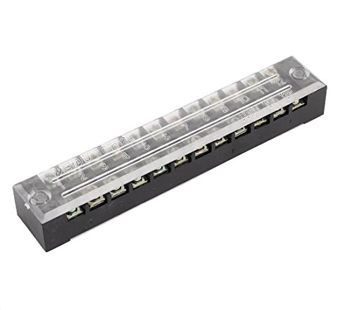 sourcing map Barriere Block Klemmleiste Kabelverbinder 600V15A | 12Position TB1512L
