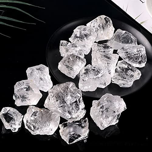 meditación hogar piedra de cristal blanco natural colección de muestras minerales decoración del hogar piedras peceras (color: cristal blanco, tamaño: 390-400g)