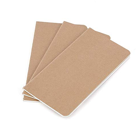 Wanderings Traveler's Notebook Inserts - Blank Paper - Set of 3 - Journal Refills for Leather Travel Journals, Diary and Planners - 8.25 x 4.25 Inch (21cm x 11cm)