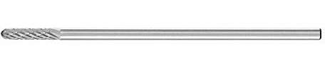 PFERD 21205187 Carbide Burr with Long Shank, Round Round Shape WRC, Toothing 3 Plus, Burr Diameter 3 mm, Shaft Diameter 3 mm, Length 75 mm, for Universal Applications on The Most Important Materials