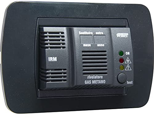 VEMER VE294500 IRM - Rilevatore Gas Metano da Incasso (3 moduli), Alimentazione 230V, Grigio Antracite e Bianco