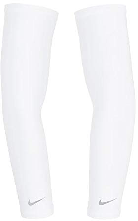 Nike Lightweight Running Sleeves (S/M,White/Silver)