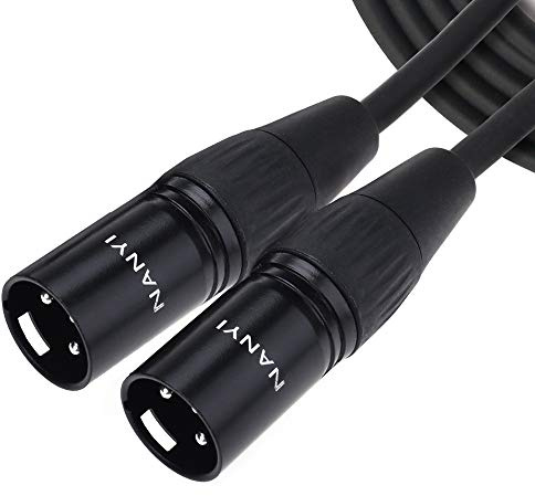 NANYI 2pcs Microphone Cable, 3-pin XLR Male-to-Male Microphone Cable, DMX Cable Patch Cord, Oxygen-Free Copper, 10 feet /3 Meters