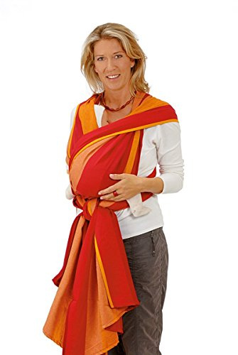 Hoppediz gewebtes Baby-Tragetuch ab Geburt, Neugeboren bis Kleinkind, 100% kbA-Baumwolle (Bio), kbA Delhi 4,60 m