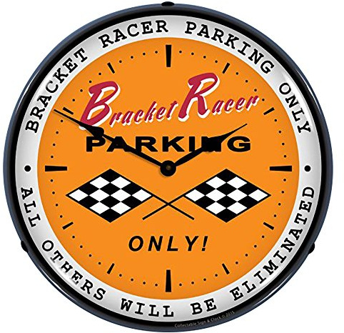 Bracket Racer Parking Lighted Vintage Clock