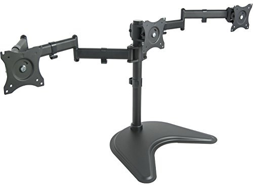 VIVO montaggio del monitor Triple stand gratuito scrivania completamente regolabile per 3 schermi LCD fino a 24 (stand-v003p)