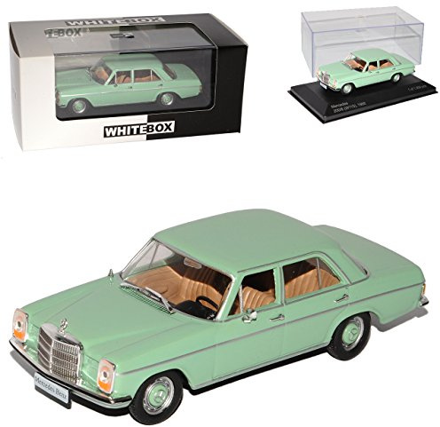 Whitebox Mercedes-B 200/8 Strich Acht Limousine Grün W114 W115 1967-1976 1/43 Modell Auto mit individiuellem Wunschkennzeichen