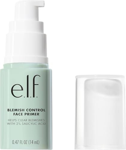 e.l.f. Blemish Control Face Primer, primer lenitivo e idratante per combattere le imperfezioni, fa aderire il trucco per una lunga tenuta, prodotto vegano e non testato sugli animali, formato Small