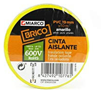 MIARCO 10786 - Cinta aislante de PVC Miarco Brico Amarillo 19mm x 20m