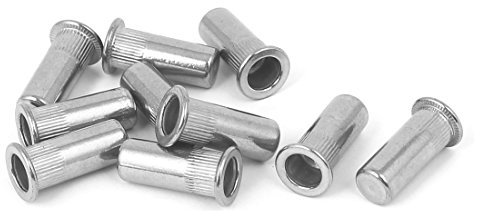 sourcing map 10 Stück M6x23mm 304 Edelstahl Gerade gerändelt Geschlossene Ende Nietmutter DE de