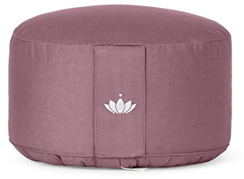 Lotuscrafts® Meditationskissen, Extra-hoch mit 20 cm Sitzhöhe, Yoga Kissen mit Dinkelfüllung, Yogakissen Rund, Bodenkissen Rund, Yogakissen Meditationskissen, Bezug waschbar, GOTS Zertifiziert
