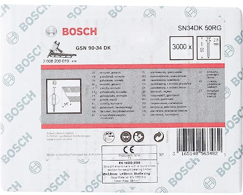 Bosch 3000x PRO SN34CH, R Streifennagel, 34° mit abgeschnittenem Kopf, 50RG | Länge 50 mm, Zubehör Nagler