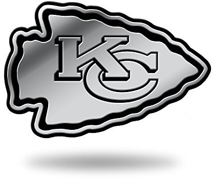Rico Industries NFL Kansas City Chiefs Chrome Finished Auto Emblem 3D Sticker