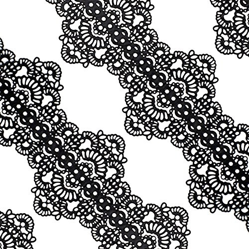 Funshowcase Large Pre-Made Ready to Use Edible Cake Lace Art Nouveau Style Applique Black 14-inch 10-piece Set