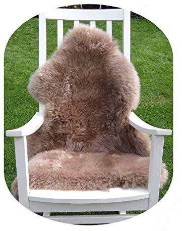 Lammfell Taupe braun-beige 95cm Premium von LANABEST. Geschenk-Qualität. Besonders zart und absolut geruchsarm. Echtes Fell vom Lamm, Schaffell