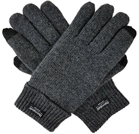 BRUCERIVER Herr Handskar ren ull med Thinsulate Foder S/M (Anthra Touchscreen)