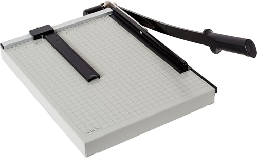 Dahle 15e Vantage Paper Trimmer, 15 Cut Length, 15 Sheet, Automatic Clamp, Adjustable Guide, Metal Base with 1/2 Gridlines, Guillotine Paper Cutter