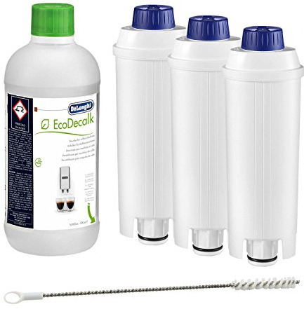 1x DELONGHI EcoDecalk Entkalker + 3x DELONGHI Wasserfilter DLS C002 + 1x DELONGHI Reinigungsbürste (Pipe Cleaner)