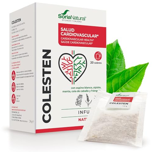 Soria Natural Natusor 21 Colestén – Salud Renal y Hepática – Disminución del Colesterol -Mezcla de Alpiste, Cola de Caballo, Espino Blanco, Frángula y Menta - 100% Natural - Caja con 20 Bolsas Filtro