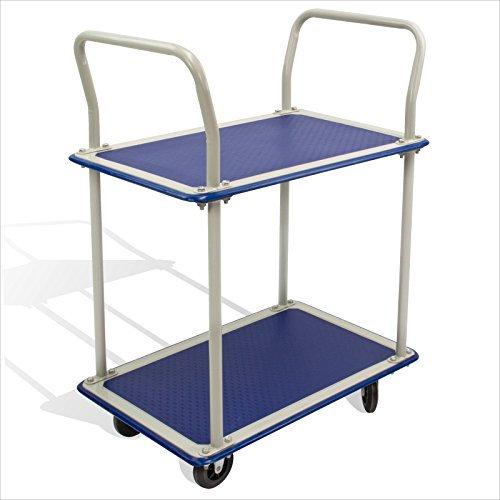 Plattformwagen - Etagenwagen Transportwagen - Rollwagen - Lagerwagen - 150 kg - 2 Etagen - 72,5 x46,5 x 96 cm