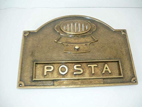 Plate Hole Letters Mail in Burnished Brass with Door Intercom System pulsantiera