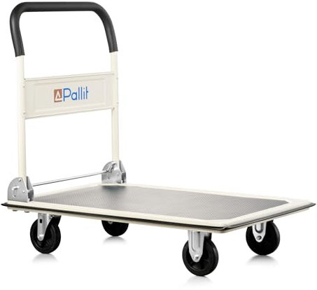 Pallit Chariot de transport pliable CARRY | 300 kg | Chariot plate-forme avec revêtement antidérapant | Aide au transport