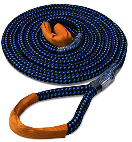 Seilflechter Kinetik-Kernmantelseil, Abschleppseil, 24 mm, 8 m lang, schwarz/blau, BL 8.000 daN (ca. KG), Dehnung >25% !