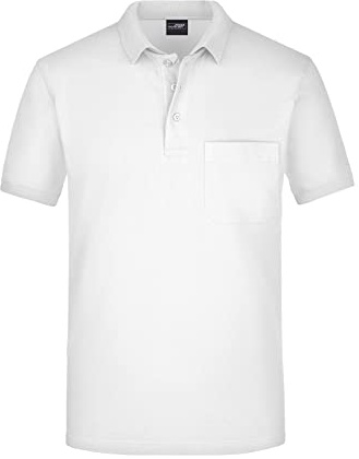 James & Nicholson Herren Piqué Polo mit Brusttasche - Hochwertiges Poloshirt für Beruf & Freizeit