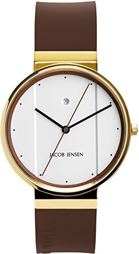 Jacob Jensen Herren-Armbanduhr Analog Quarz Kautschuk 32758