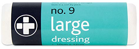 Reliance Medical 9 No. Dressing Wound - Ideal for Injuries and Emergencies, Sterile Wound Dressing, For Workplace, Sports and Home Environment, Unboxed Pack of 10