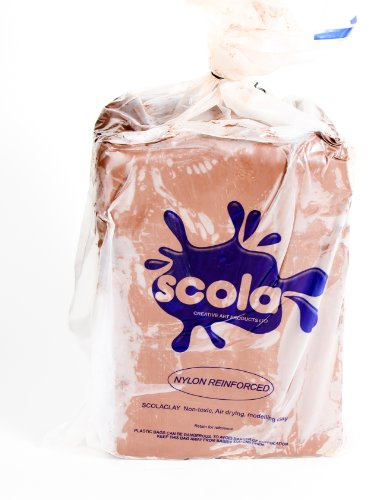 12.5kg Scola Airdrying Air Dry Clay - Bulk Pack in Terracotta Brown - Nylon Reinforced for modelling