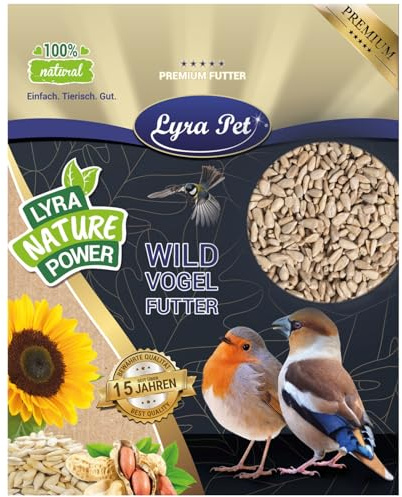 Lyra Pet® 10 kg de graines de Tournesol décortiquées | Nourriture pour Oiseaux Sauvages Toute l'année | Idéal pour Les Jeunes Animaux | Nourriture pour Oiseaux Sauvages | Été et Hiver