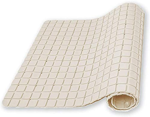 Non Slip Minimalist Shower Mat Bath Mat - Colour Beige - Matte Finish Surface & Suction Grips Back - 70 x 40 cm (27.6 x 15.7-inch)