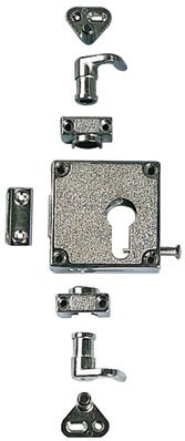 Serratura spagnola 3 punti 5464 nichelata VACHETTE per 1/2 cilindro profilo europeo reversibile - 12115000