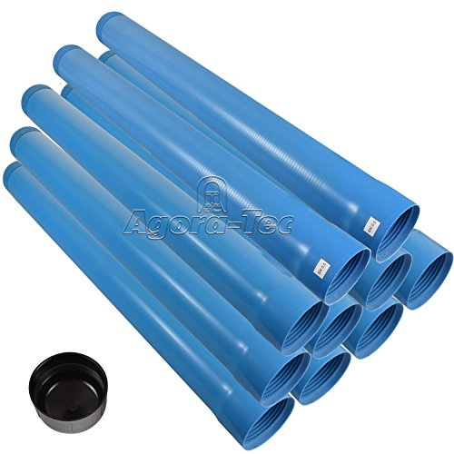 Agora-Tec® Brunnenrohr Set 4 Zoll DN 100 | 10 m | Schlitzweite 0,5 mm | 1 Set