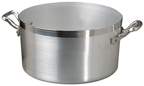 Pentole Agnelli Casseruola Alluminio Alta Family 2 Manici cm30 Pentole Cucina, Acciaio Inossidabile, Argento, 30 cm