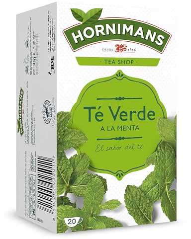 Hornimans Té Verde a la Menta Ingredientes 100% Naturales | 20 bolsitas | Con Teína
