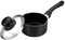 Ibili Stielkasserolle Indubasic mit Ausguss/Deckel 12 cm, Aluminium, schwarz/transparent