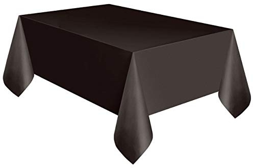 Unique Party Supplies 5096 plastbordsduk – 2,74 m x 1,37 m – svart