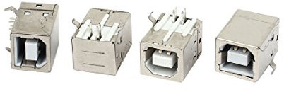 sourcing map USB-B Type Right Angle PCB Socket Female Connector 4Pcs