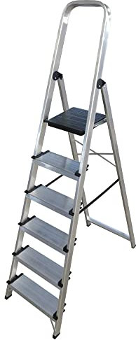 ALTIPESA - Escalera Doméstica de Aluminio, Peldaño 12 cm. (6 peldaños)