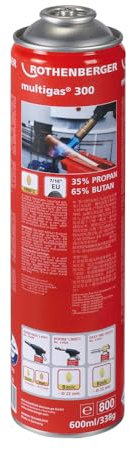 ROTHENBERGER Multigas 300, 7/16-EU, Vers. A | 035510-A | 035510-A | Gaskartusche, Gasbrenner, Gas, Brennerglamme