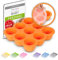 Kiddo Feedo - Das original Gefriertablett zum Einfrieren und Aufbewahren von Babynahrung/Babykost in Portionen und als Behälter für Babybrei mit Silikondeckel - Gratis eBook - Orange
