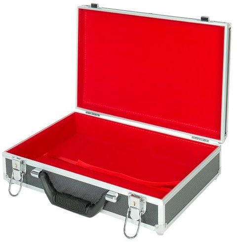 LINDNER Das Original Großer Münzen-Sammelkoffer ohne Tableaus (zum individuellen Bestücken), innen rot