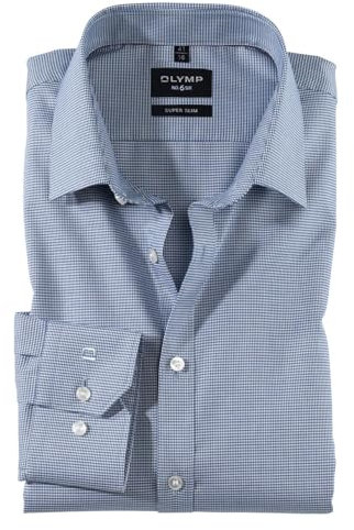 Herren Hemd No. 6 Super Slim Fit Langarm, blau, Gr. 42