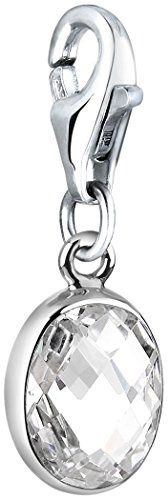 Nenalina Zirkonia-Stein Karabiner Charm Anhänger für Bettelarmband aus 925 Sterling Silber 712030-019